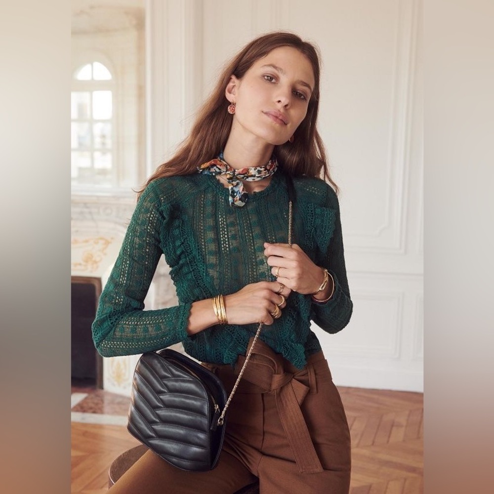 NWOT Sezane Madeline Blouse - Vert